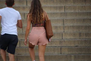 Booty in Pink VPL Shorts Closeups