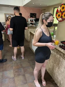 Thick Latina Bubble Butt At The Buffet (VPL)