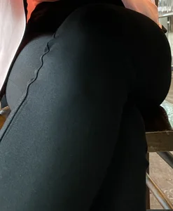 Girl in Yoga Pants Under Table Crotch Creepshots Series