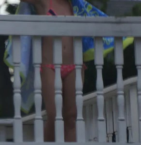 A hot teen neighbor in various bikinis