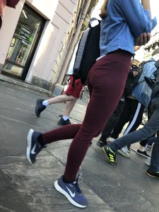 Perfect Ass And Fit Legs in Tight Red Jeans Street Crosswalk Creepshots Gallery
