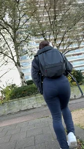 Cute petite girl in tight pants VPL