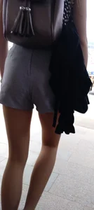 Perfect Hot Legs in Shorts on the City Stairs - Street Candid Gallery
