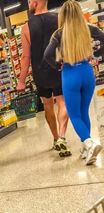 Fit Blonde with a tight ass bends over at the grocery store (oc)