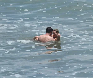 Hilary Duff in purple bikini in Malibu with a great ass and hard nipples