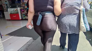 Huge Chubby Ass in Tights Street Creepshots Series