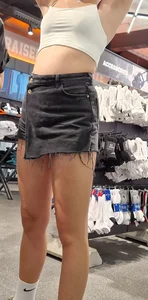 Hot Candid Girl in Fringed Black Shorts and a Top With Awesome Fit Legs Creepshots Gallery