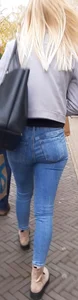 Blonde girl with a good booty
