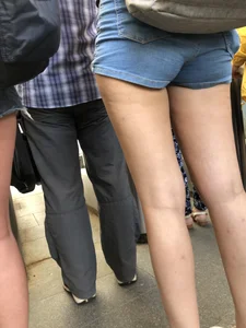 Hot Legs and Booty in Denim Mini Shorts Creepshots Gallery