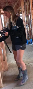 Working in booty shorts
