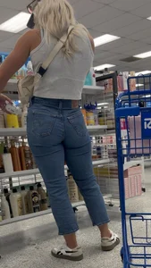 Blonde in jeans with beautifully shaped Ass!