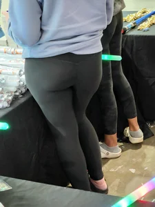 cute worker in tight leggings