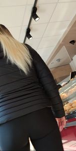 Bubble butt VPL on gorgeous thick blonde