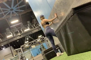 Blonde ass stretching
