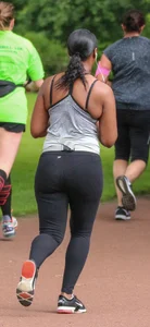Candid track girls and runners