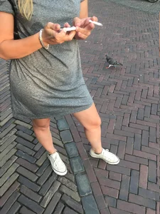 Nice Legs of a Smoking Girl Street Creepshot