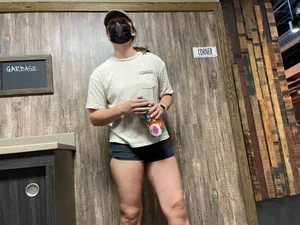 Thick college slut in shorts