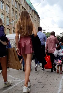 beautiful young girl with slim legs