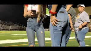 Candid teens in tight jeans