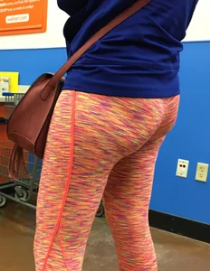 Pink patterned leggings ass at Walmart