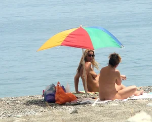 Nude beach and topless girls
