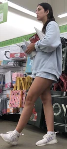Short shorts running errands