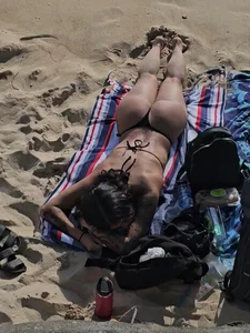College thong bikini babe  up close and personal