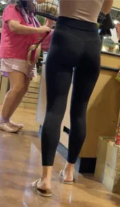 Sexy petite college girl with fit body in leggings