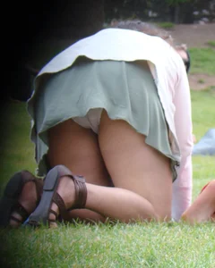 Bunch of sexy girls upskirted at parks showing their panties and asses