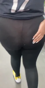 Crazy VTL in black see through leggings red thong