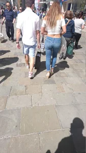Candid Girl in a Top And Tight Blue Jeans Street Sneaky Pic