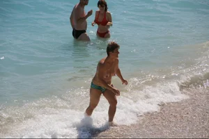 Nude beach girls in Baska, Croatia