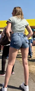 Perfect ass in denim shorts
