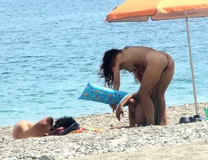 Nude beach and topless girls