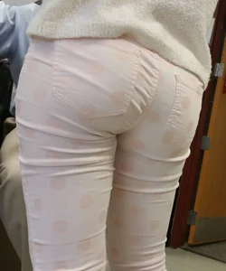 Ass in White Trousers Closeup Candid