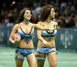 Sexy female football players with hot bodies