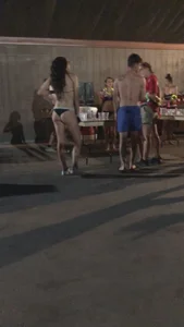Party babes in bikinis and swimmsuits