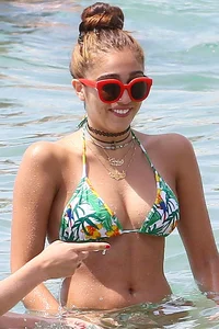 Lourdes Leon in bikinis at a beach in Cannes