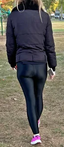 Hot Babysitter in shiny leggings