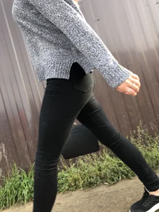 Blonde with Hot Booty and Legs in Tight Black Jeans Street Creepshot