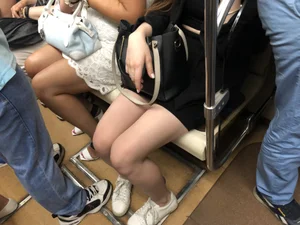 Awesome legs of a subway girl