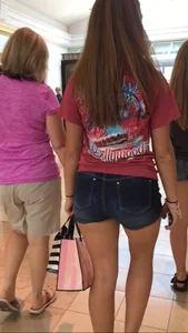 Cute Girl in Mini Shorts Street Candid Photos