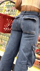 Very sexy blonde in tight jeans
