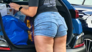 Neighbors PHAT ASS  in shorts