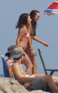 3 sexy girls on the beach in bikinis