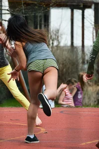 Street Candid Photo of College Teen JB Playing Ball