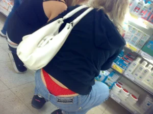 Huge collection of whale tails, ass cracks and panty peeks in public