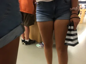 Hot Ass in Denim Shorts Closeup Creepshots Gallery at the Store