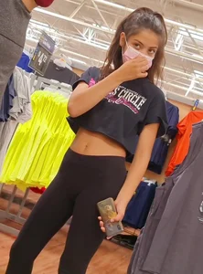 candid stunning teen latina in leggings