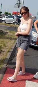 Braless teen